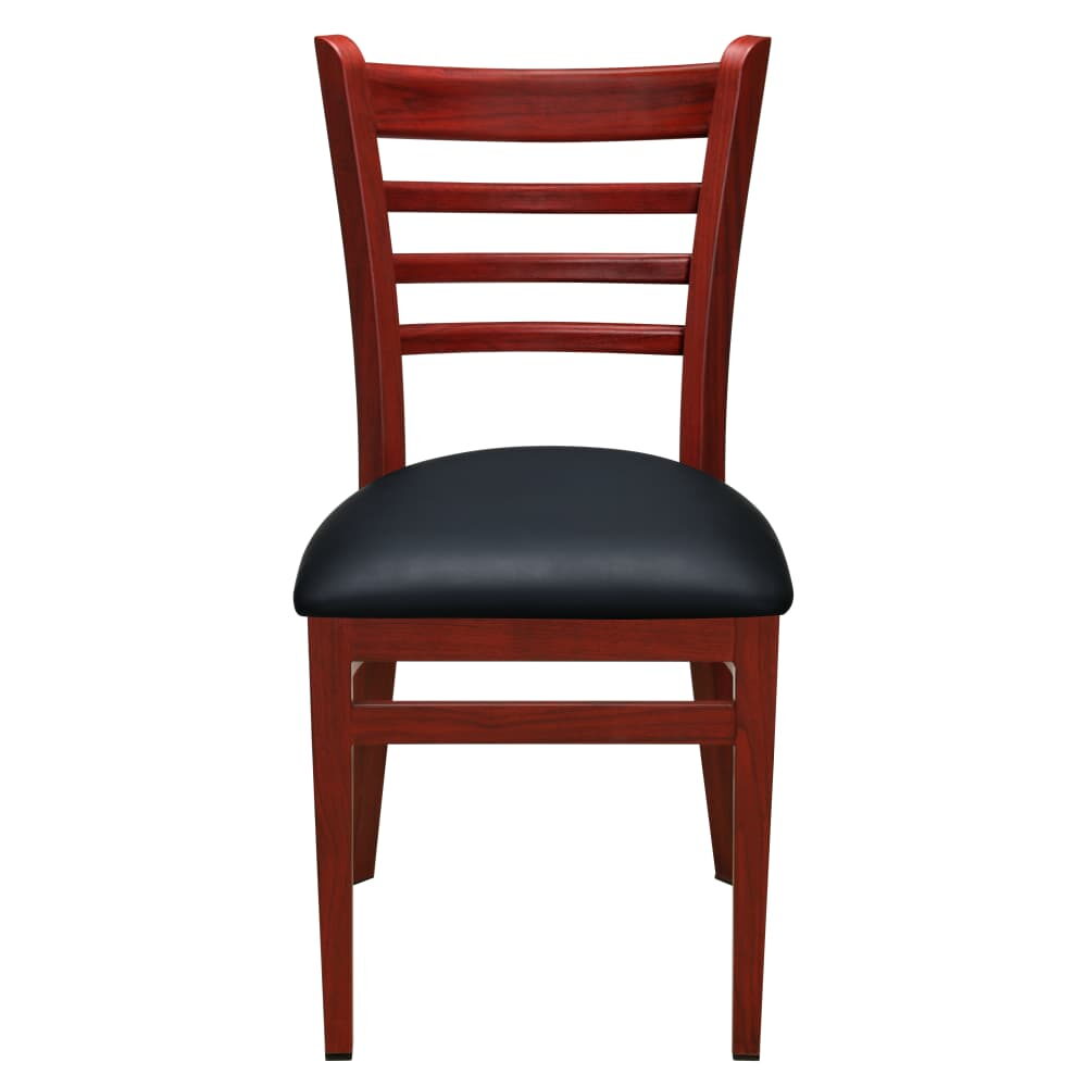 Ladder-Back Chair in Metal with Wood Look