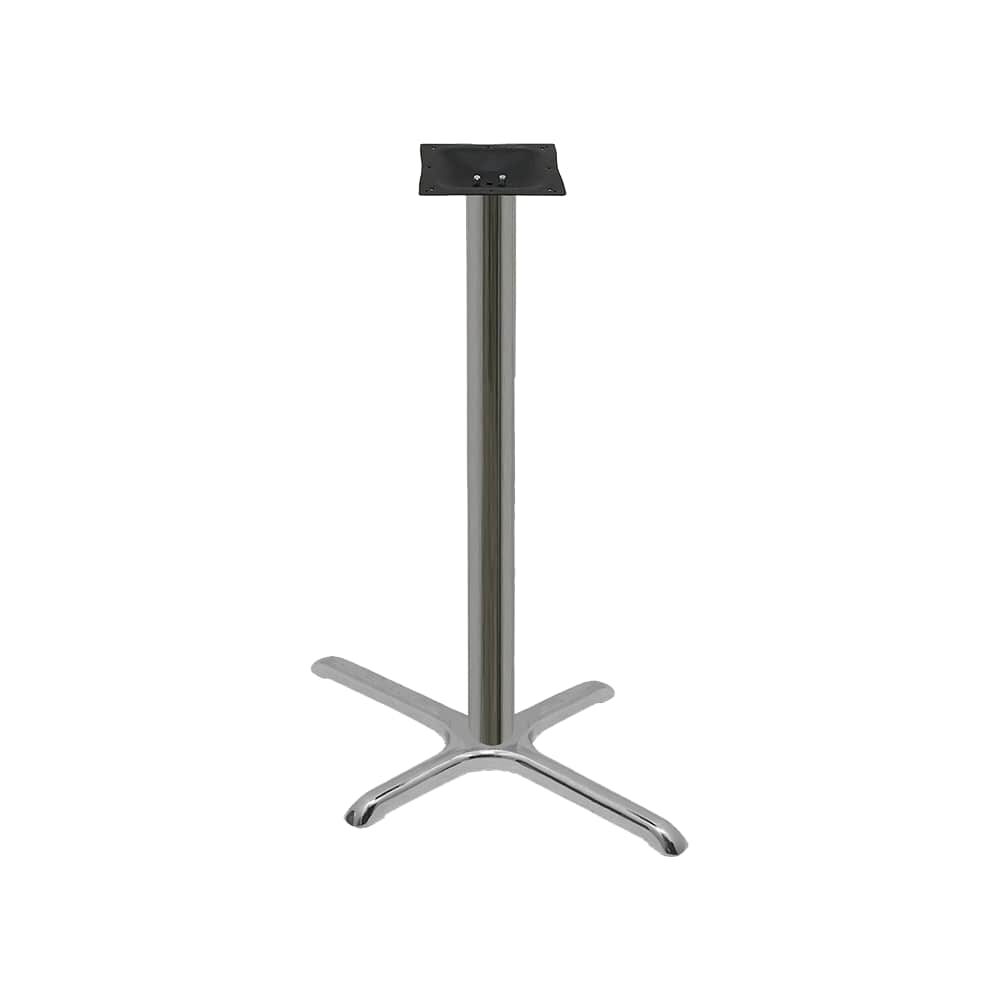 Silver Chrome X-Prong Table Base with Bar Height