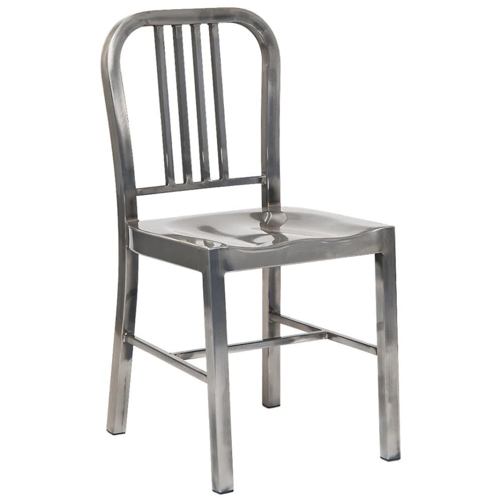 Vertical Slat Chair in Metal, Clear Finish