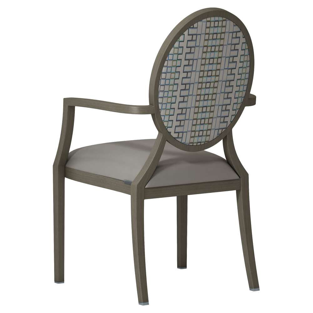 Deco Lotus Back Armchair in Aluminum