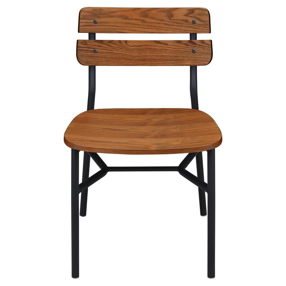 Palmer Slat Back Chair in Metal, Black Finish