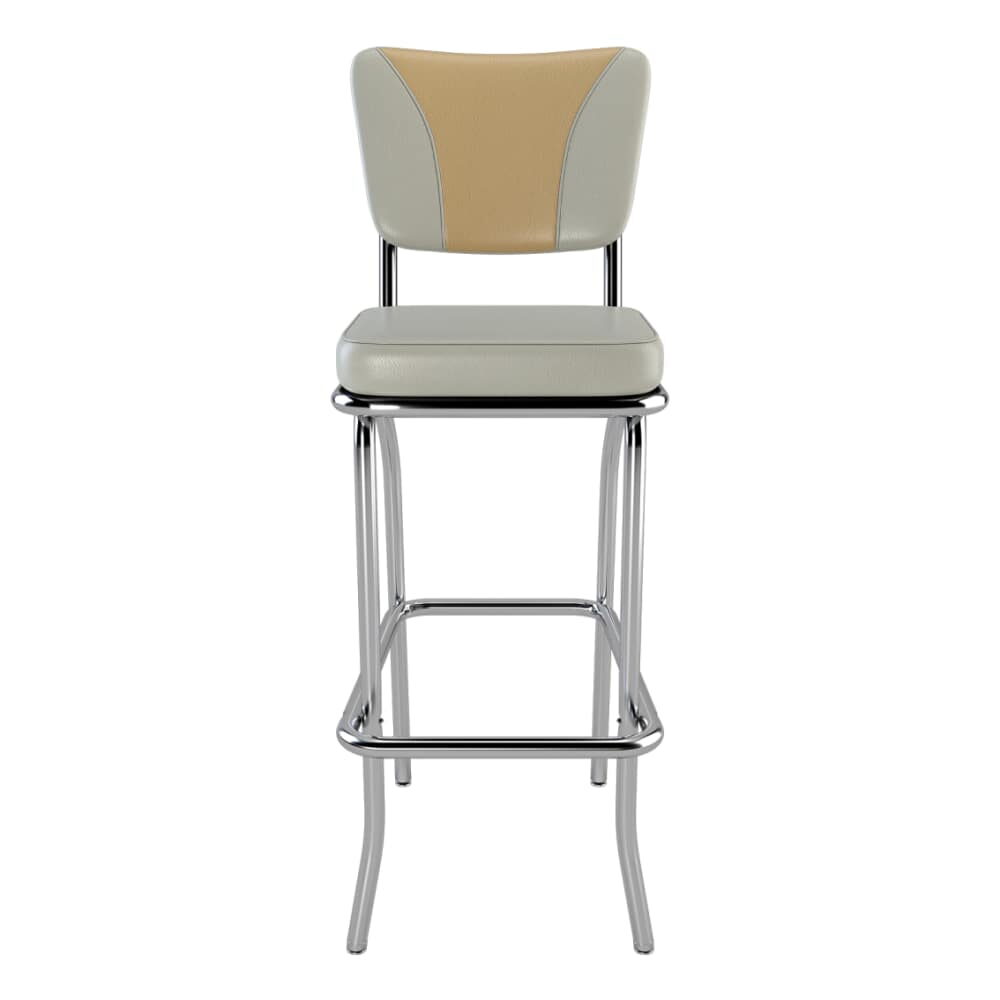 American V-Shape Diner Bar Stool in Metal
