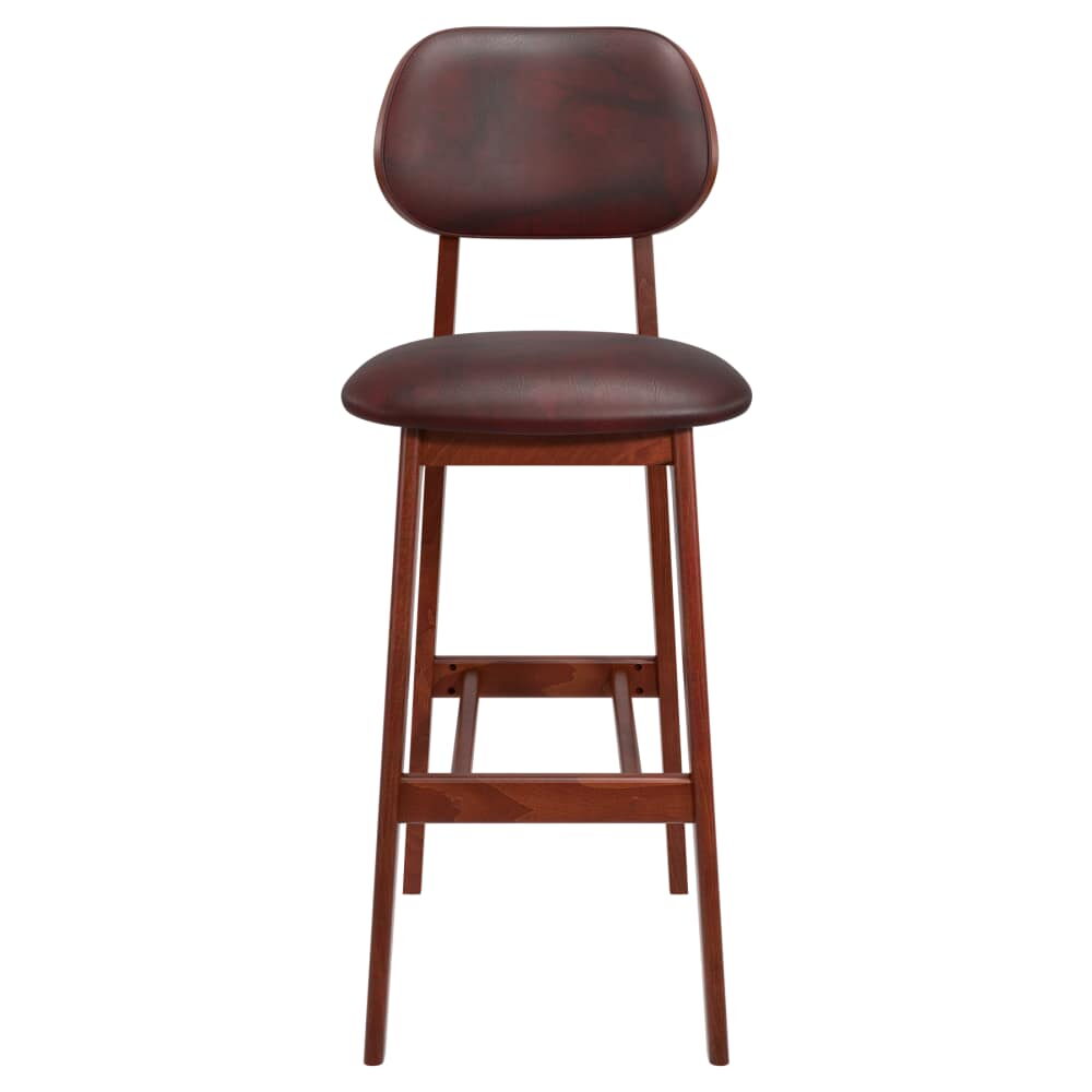 Gisselle Padded Back Bar Stool in Wood