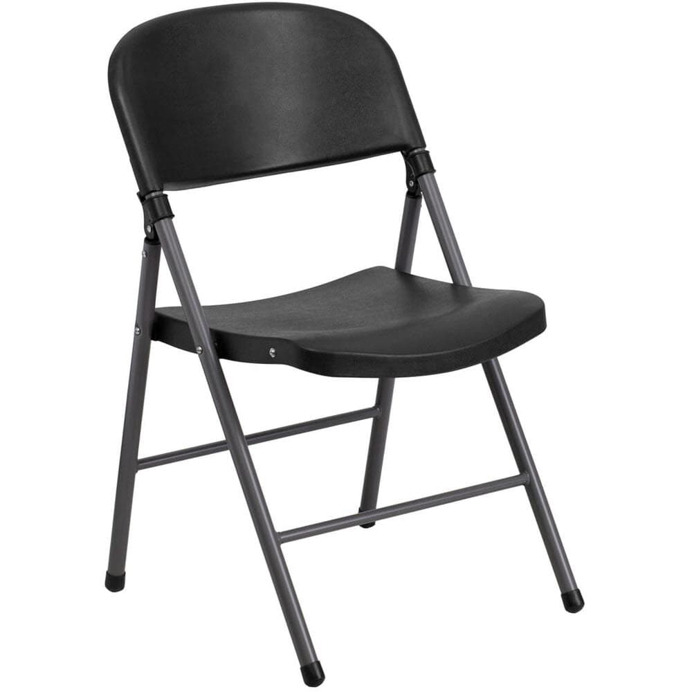 Folding Chair in Metal with Plastic Seat and Back