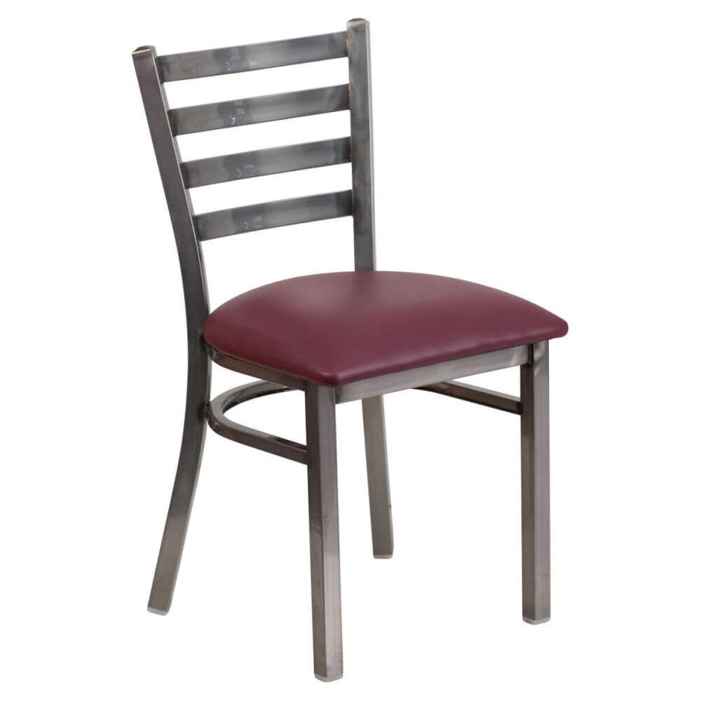 Ladder-Back Chair in Metal with Clear Coat