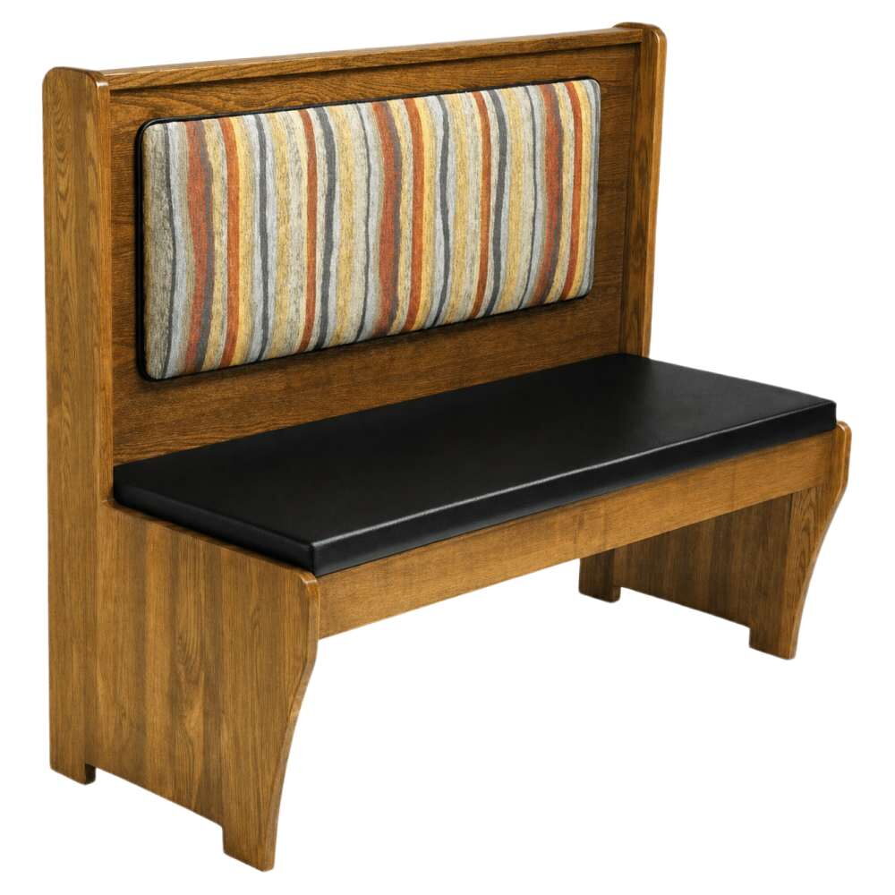 Wood Bench with Seat and Back in Wood