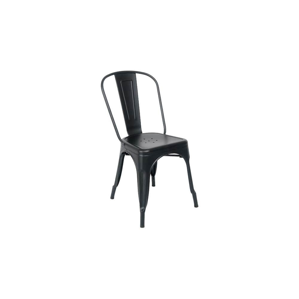 Bistro-Style Chair in Metal with Black Finish