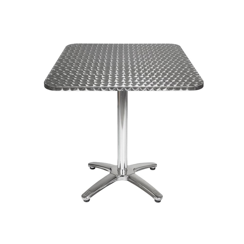Patio Chair and Table Set in Aluminum with Black Resin Seat and Back
