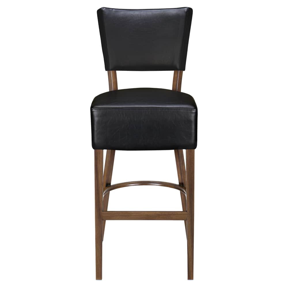 Lumme Padded Back Bar Stool in Metal