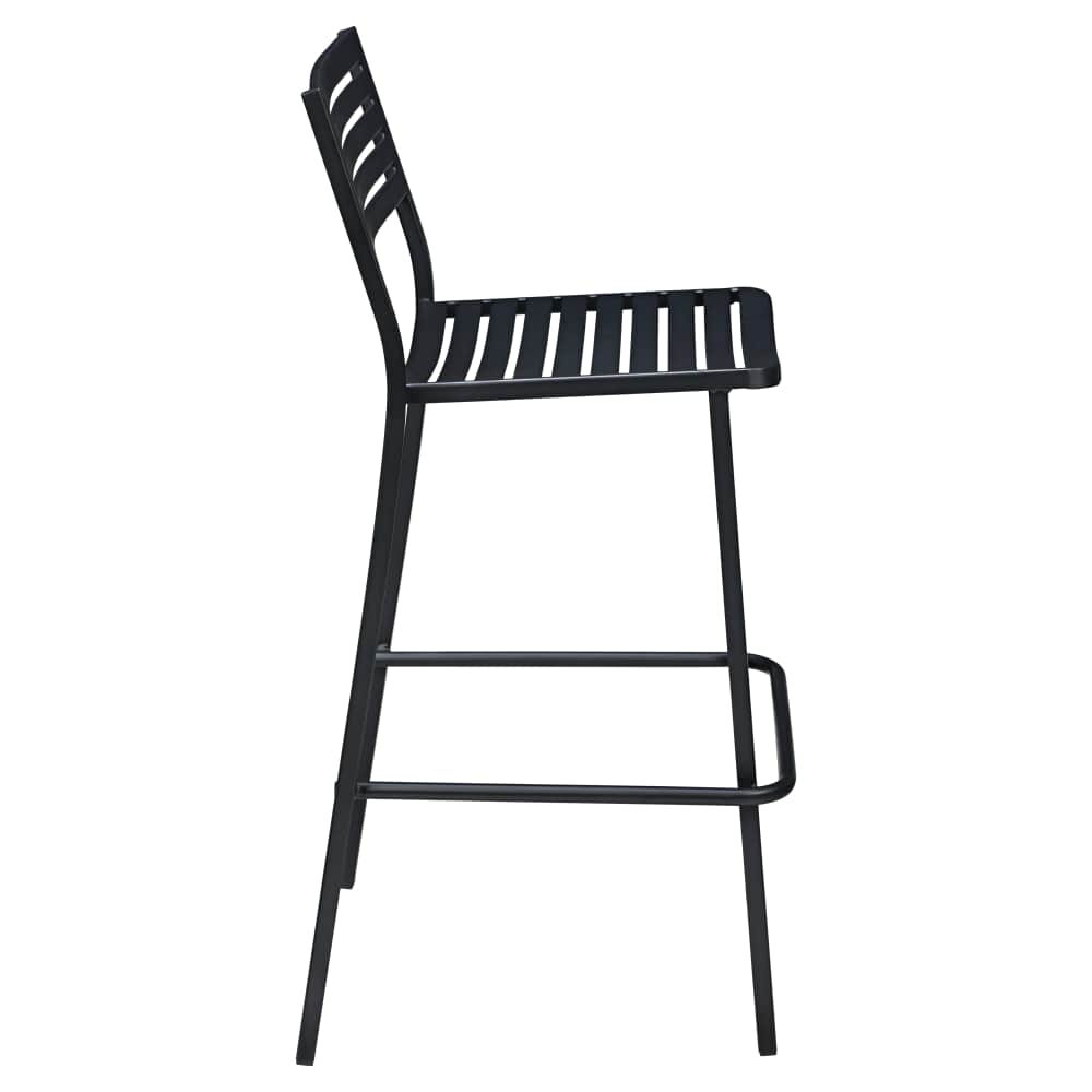 Ella Outdoor Steel Bar Stool in Black