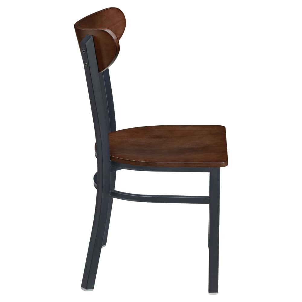 Curvy Chair in Metal with Wood Back