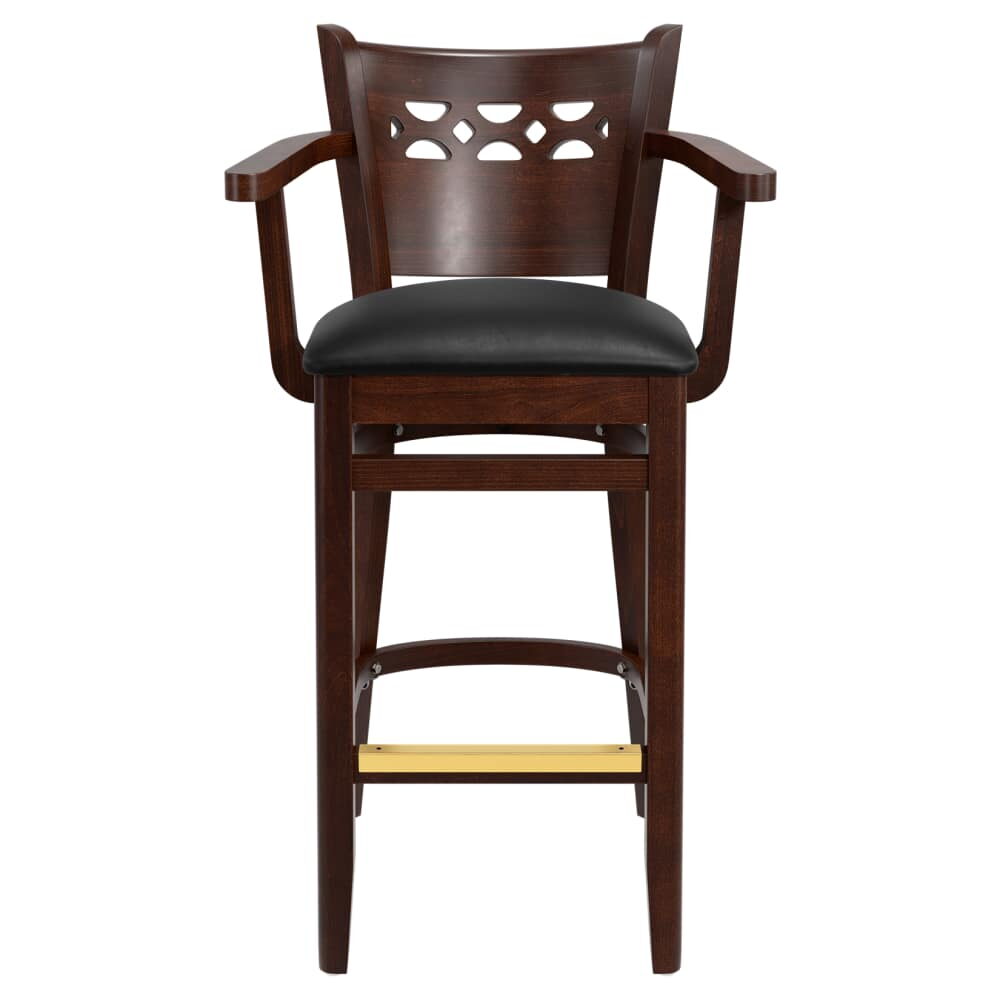 Leonardo Indoor Bar Stool with Arms in Wood