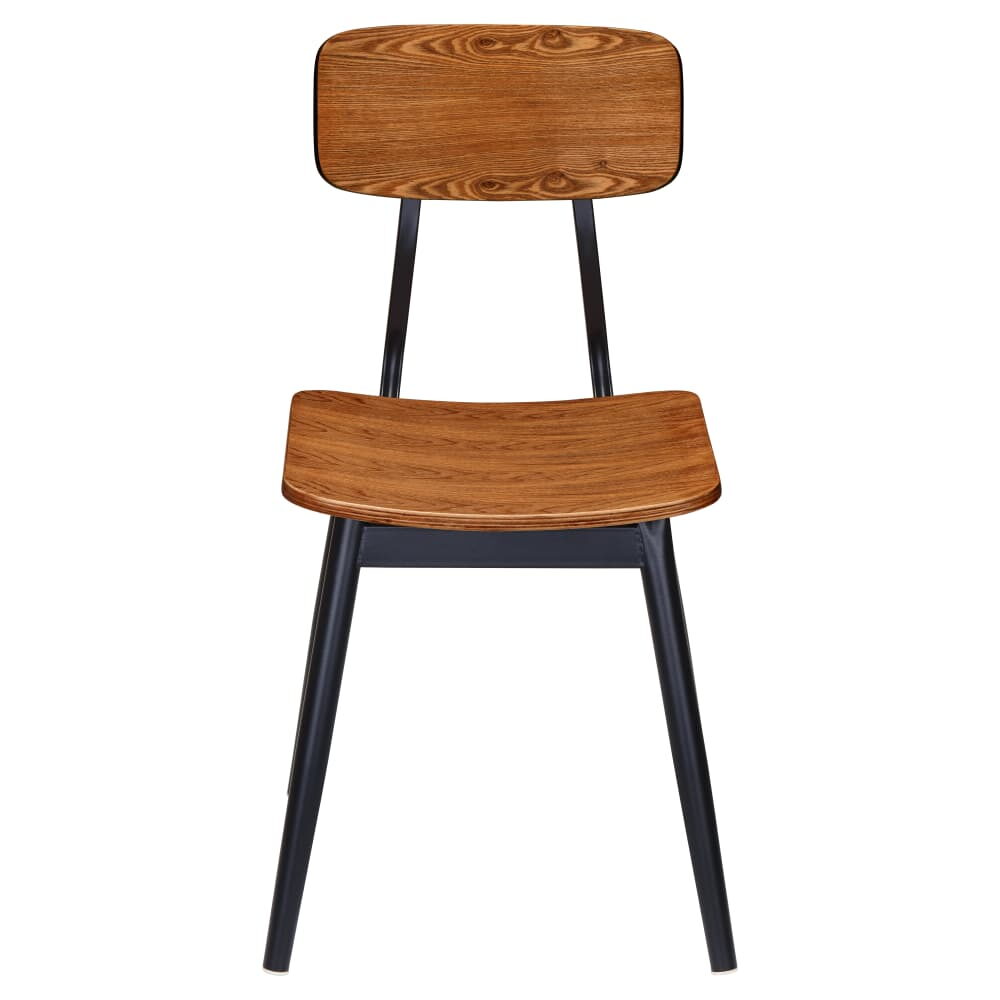 Basel Metal Dining Chair, Wood Back and Seat