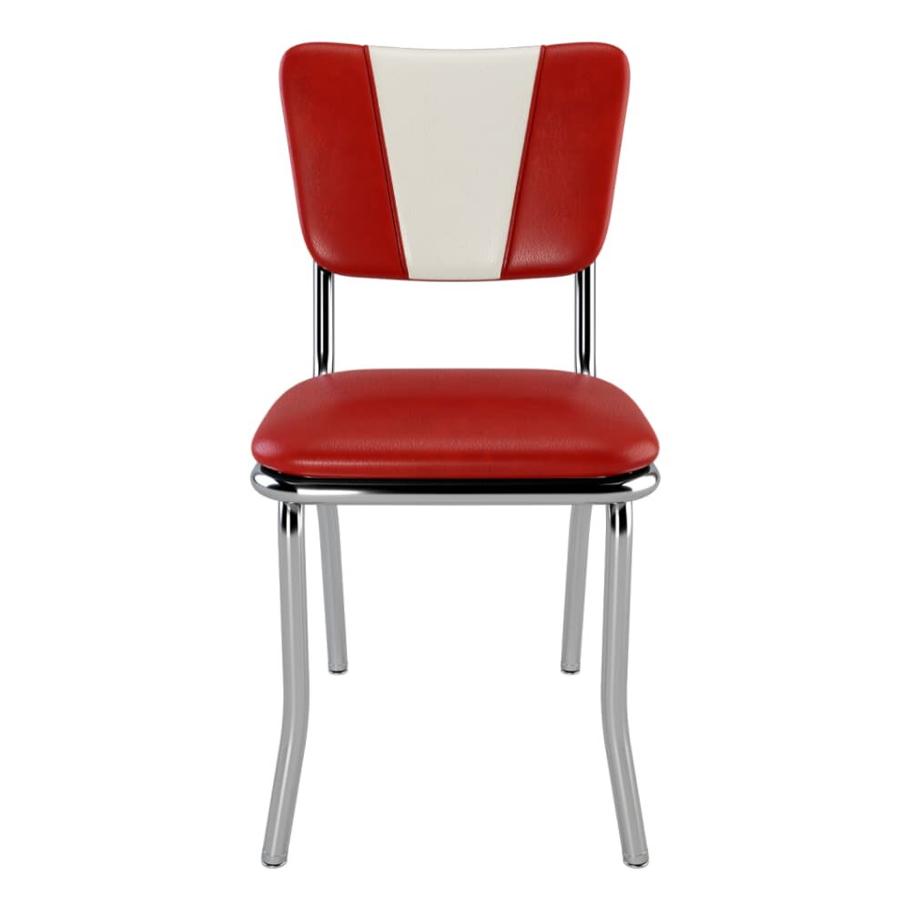 V-Shape Diner Chair in Metal and Chrome