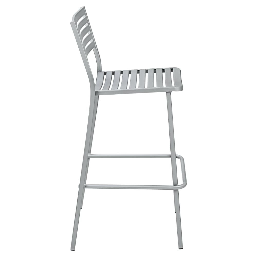 Ella Outdoor Steel Bar Stool in Titanium Gray