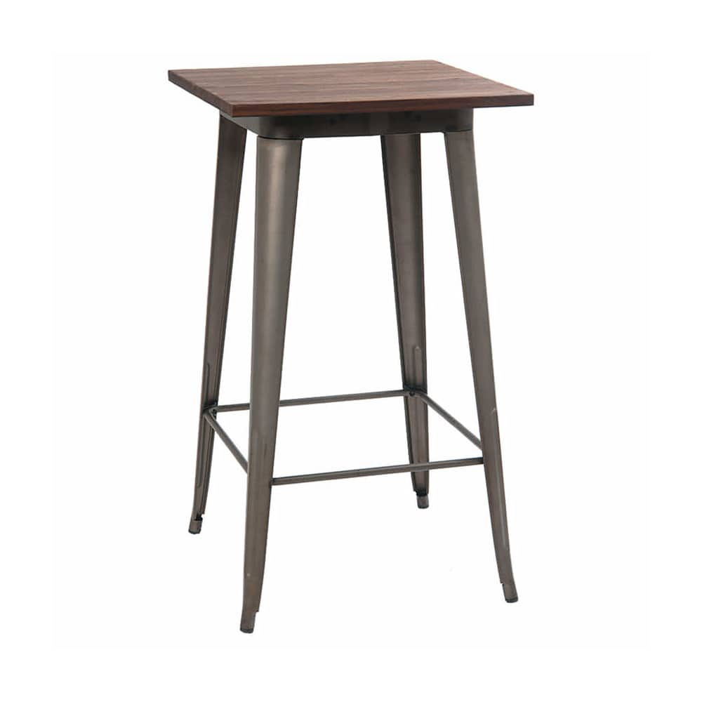 Industrial Series Bar-Height Table with Wood Top in Dark Gray Finish