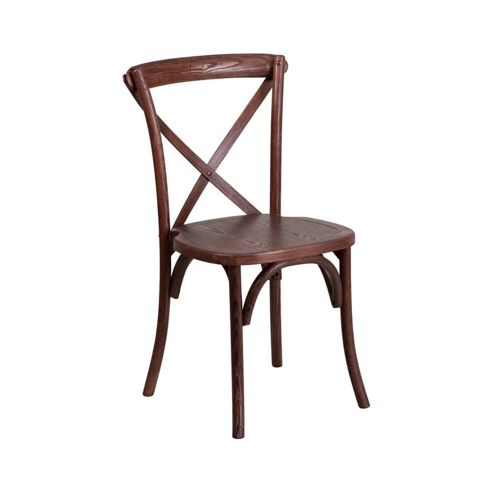 Stackable X-Back Dining Chair in Wood