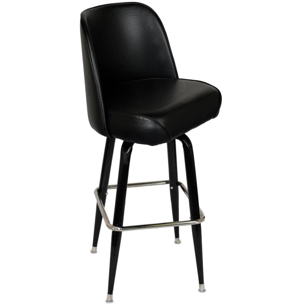 Swivel Bar Stool in Metal with Black Coated Frame