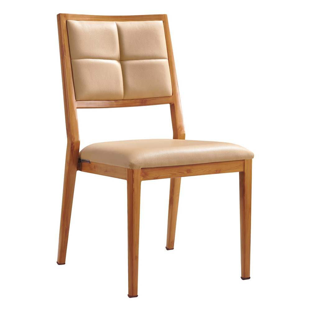 Milano Padded Chair in Modern Wood Grain Aluminum