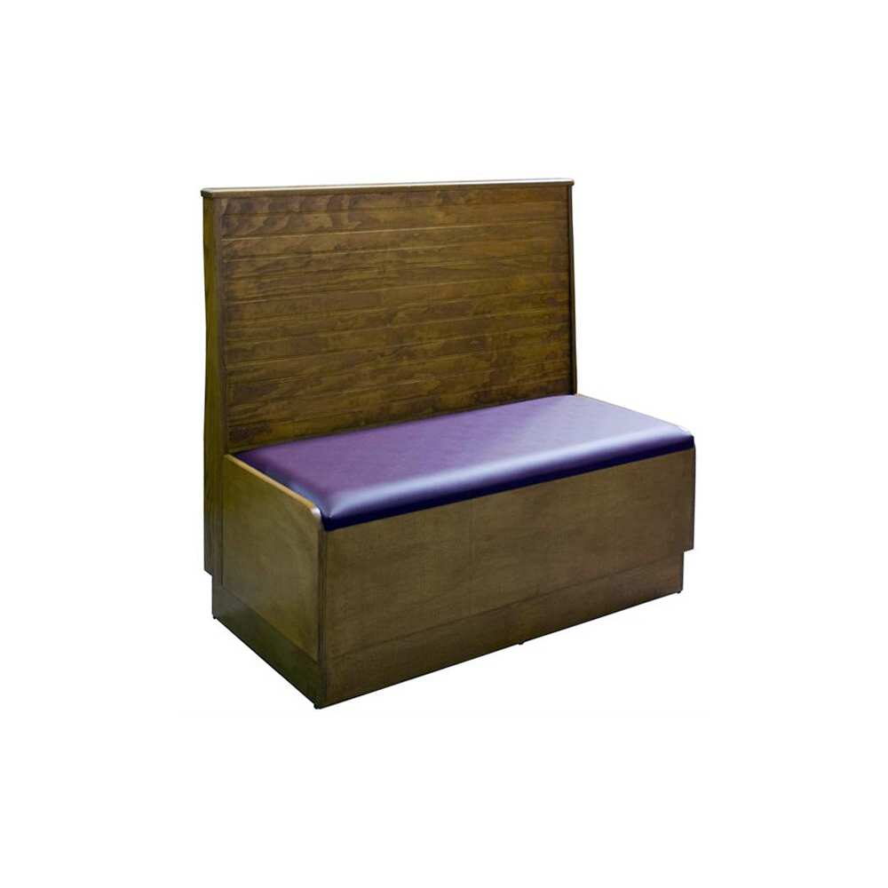 Platform Booth in Wood with Bead Board Back