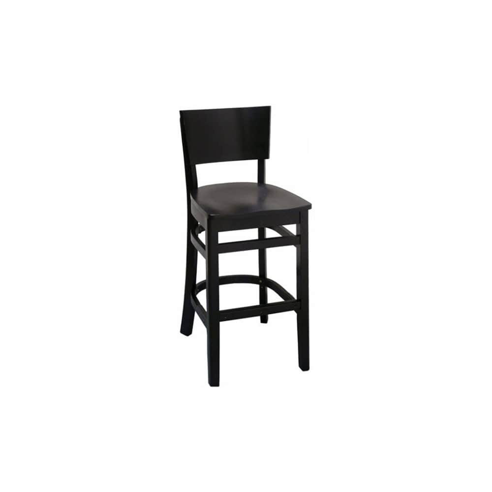 Indoor Curved Back Bar Stool in Wood