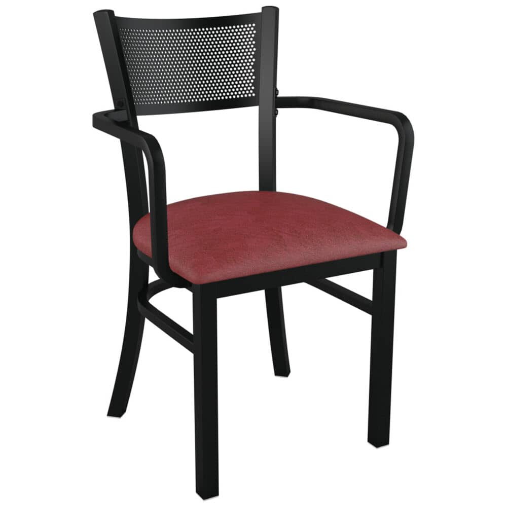 Checker Back Chair in Metal with Arms