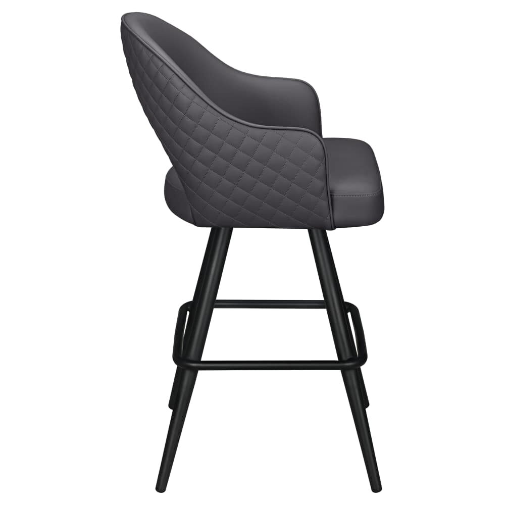 Invicta Bucket Swivel Bar Stool in Metal with Square Frame