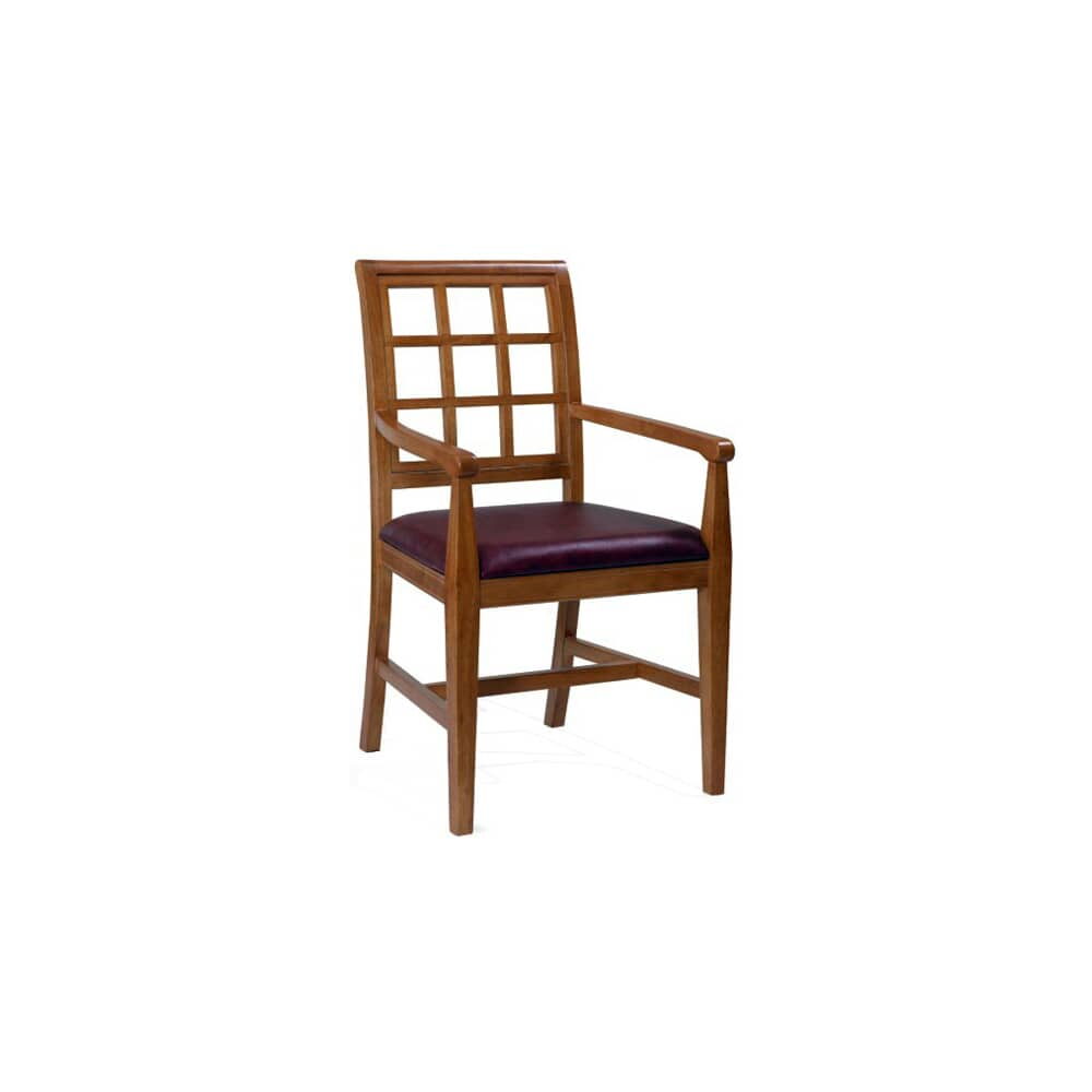 Straight Window-Back Armchair in Wood