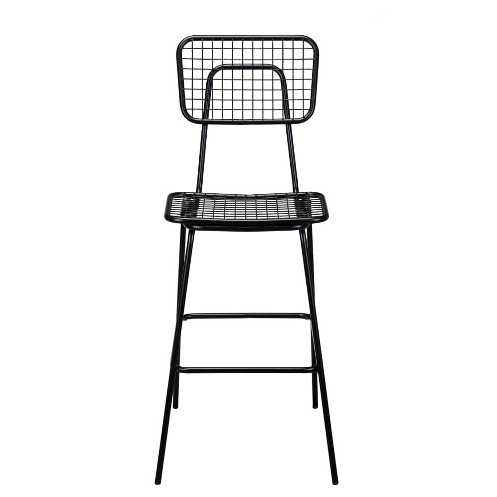 Ollie Bar Stool in Black for Outdoor Patio