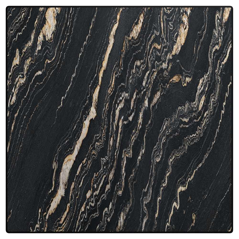 Midnight Marble Resin Table Top for Outdoor with Phenolic Edge