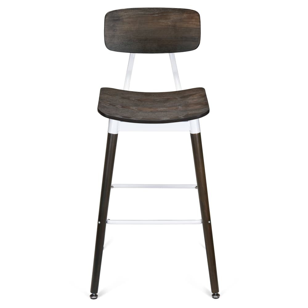 Slate Metal Bar Stool in White