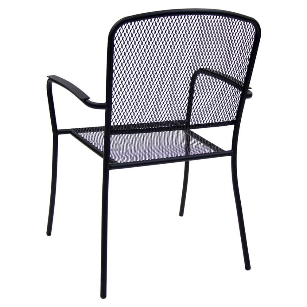 Square Back Patio Armchair in Metal Mesh