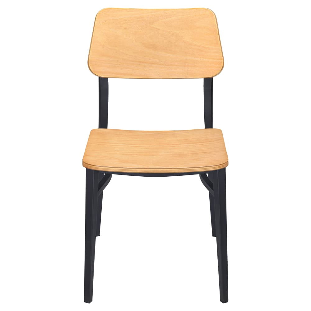Luca Wood Back Chair in Metal