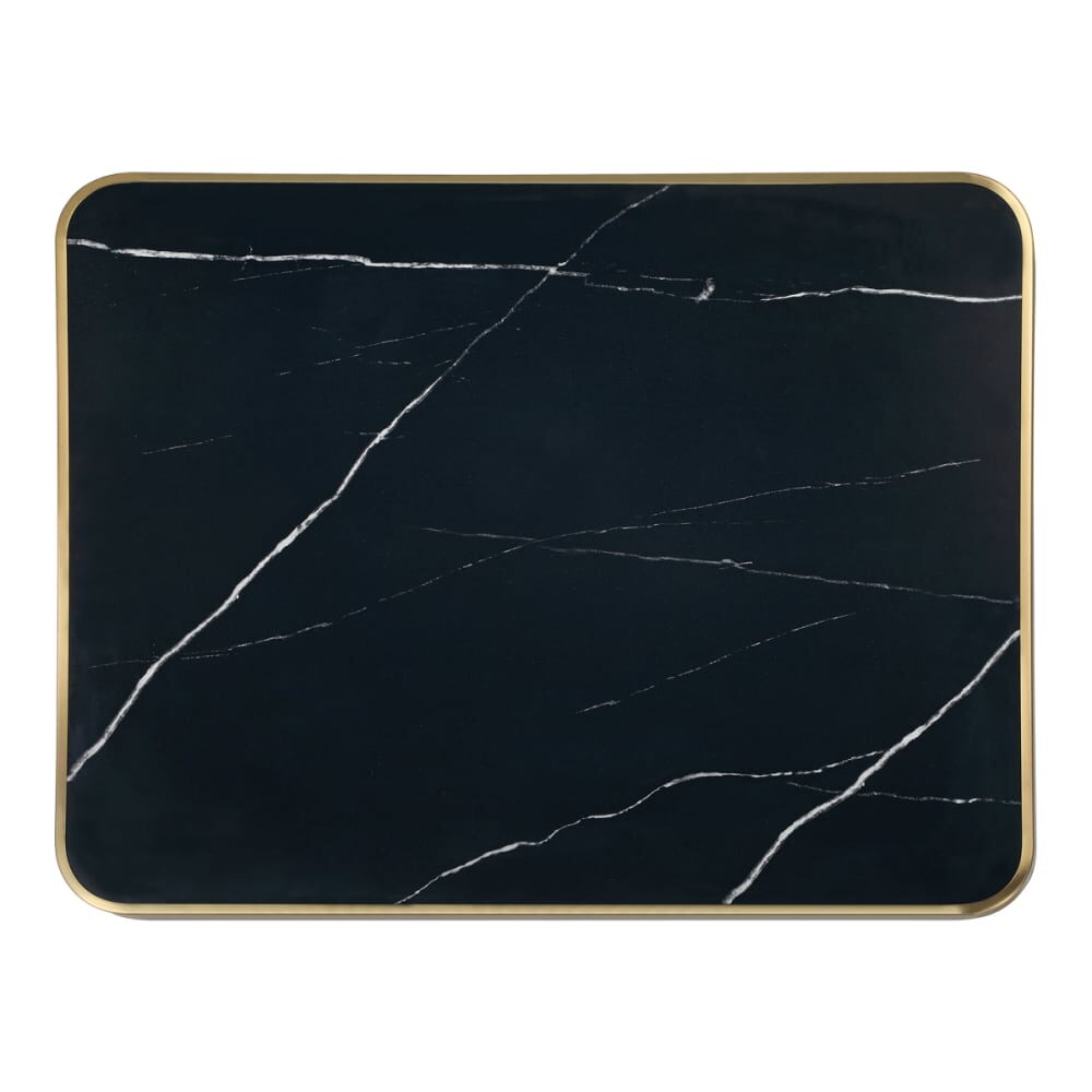 Sintered Stone Table Top for Patio with Stainless Steel Edge