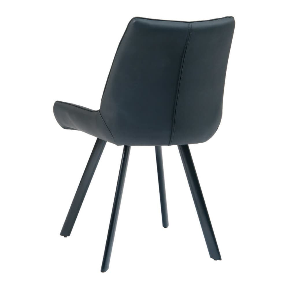 Sydney Padded Chair in Metal with Black Vinyl Upholstery