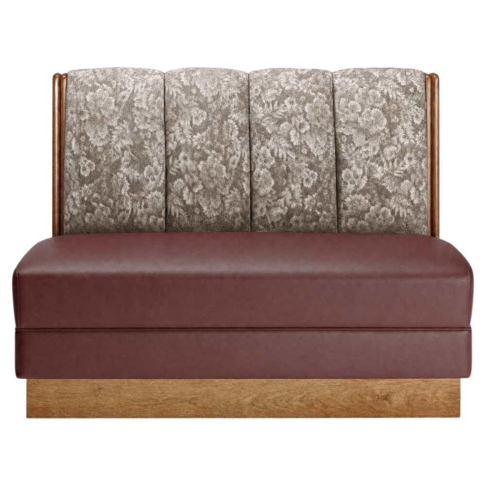 Wood Booth with 4-Channel Upholstered Back