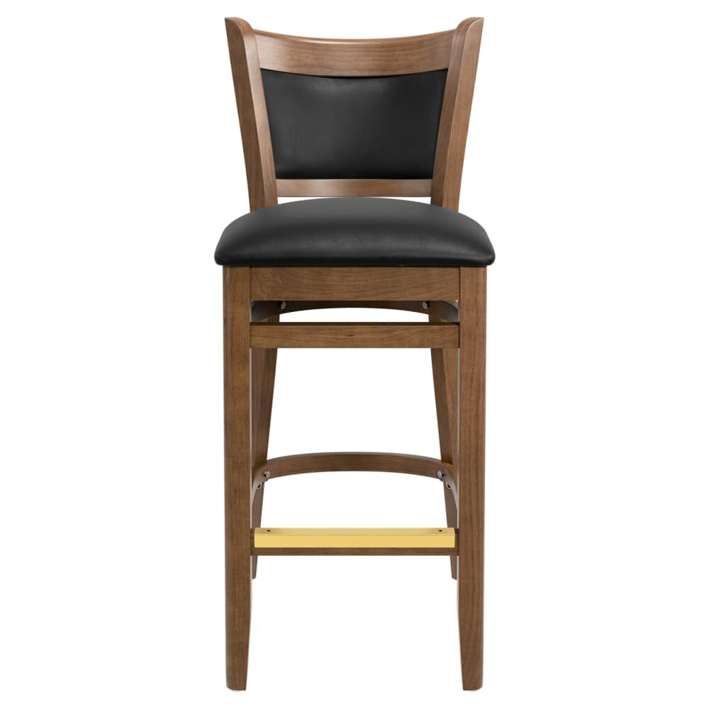 Padded Back Bar Stool in Wood
