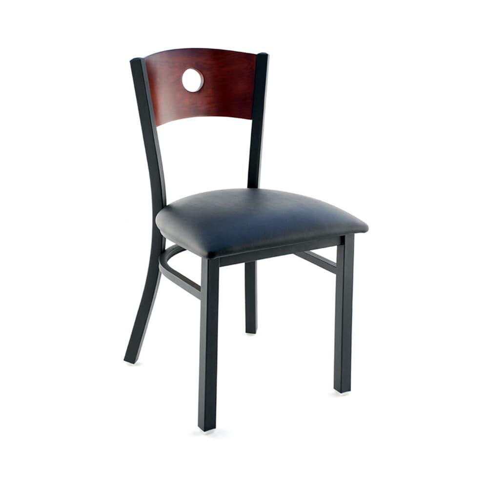 Interchangeable Back Chair in Metal with a Circled Back