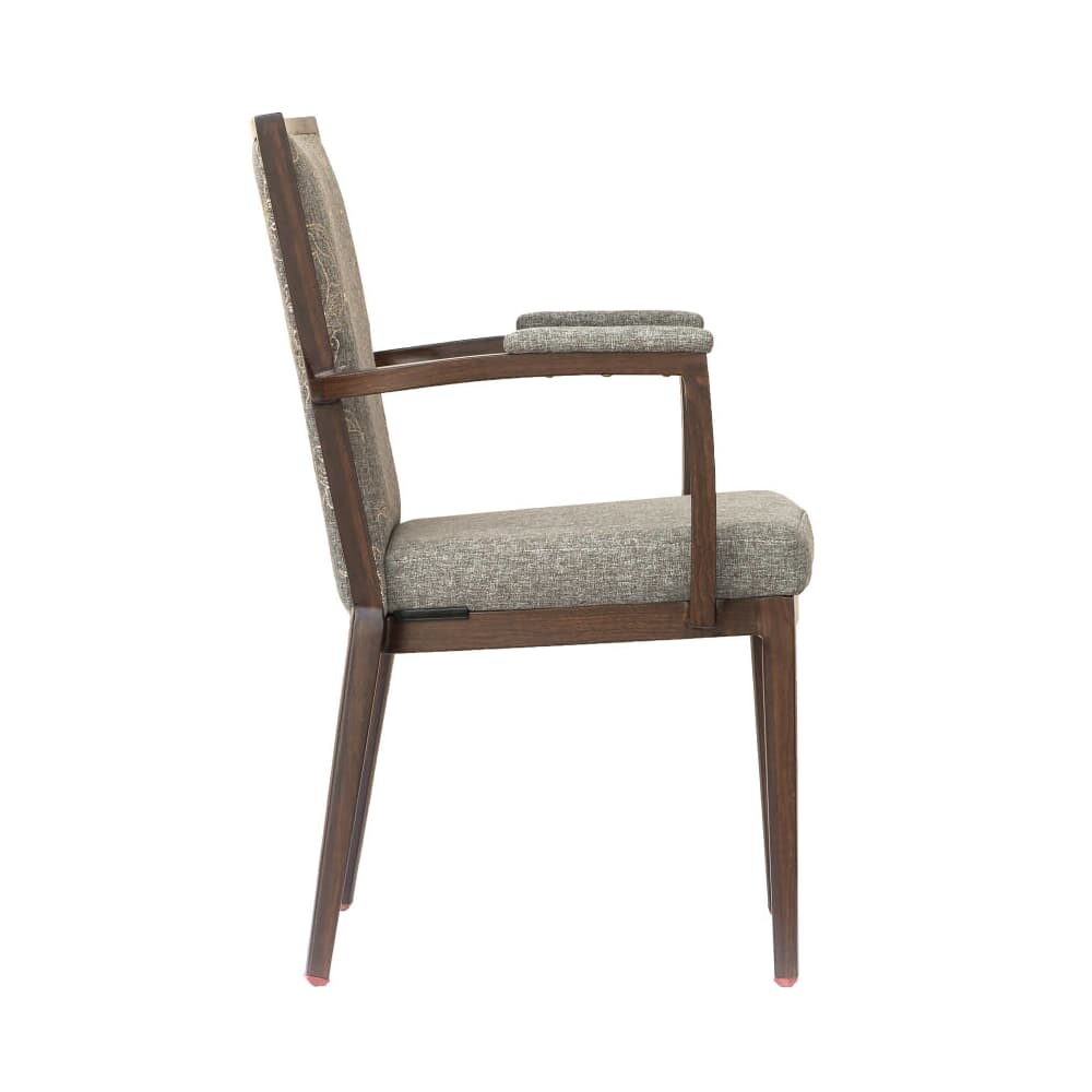 Greebo High Back Armchair in Wood Grain Aluminum