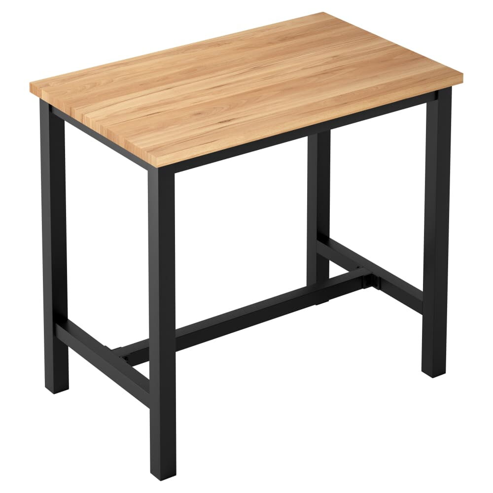 Ottis Solid Wood Bar-Height Table Set in Black Finish