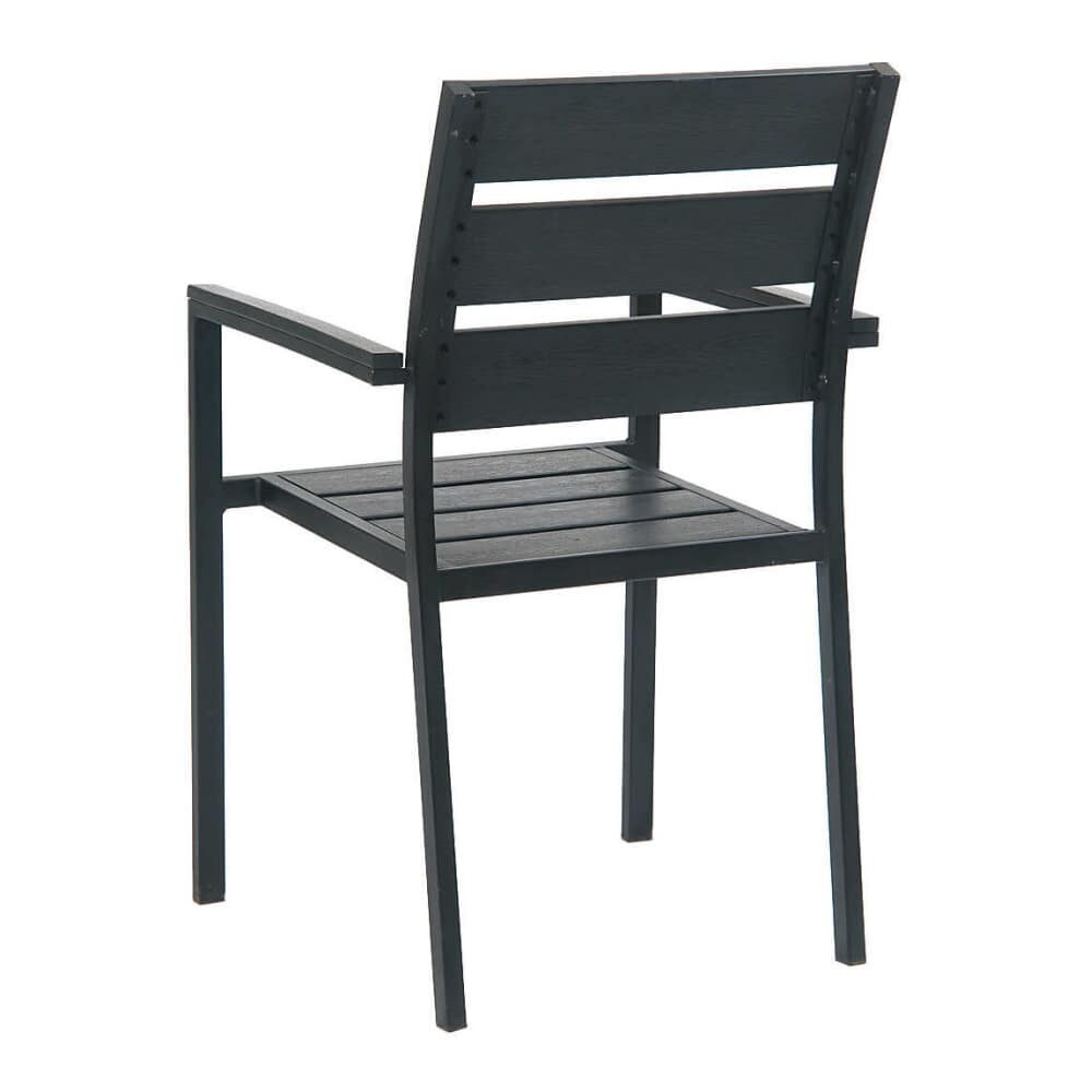 Black Armchair in Metal for Patio