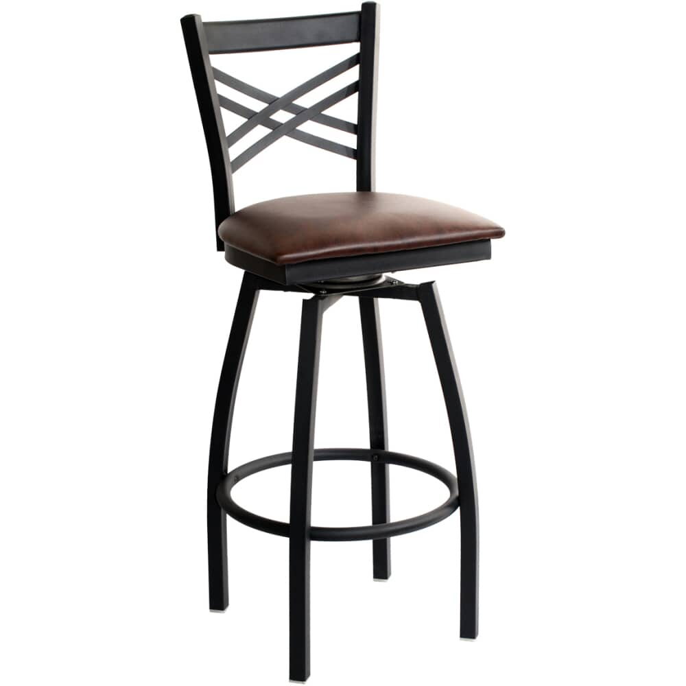Swivel X-Back Bar Stool in Metal