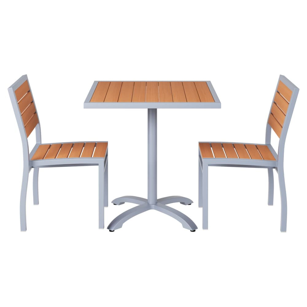 Gray Aluminum Table Set with Side Chairs