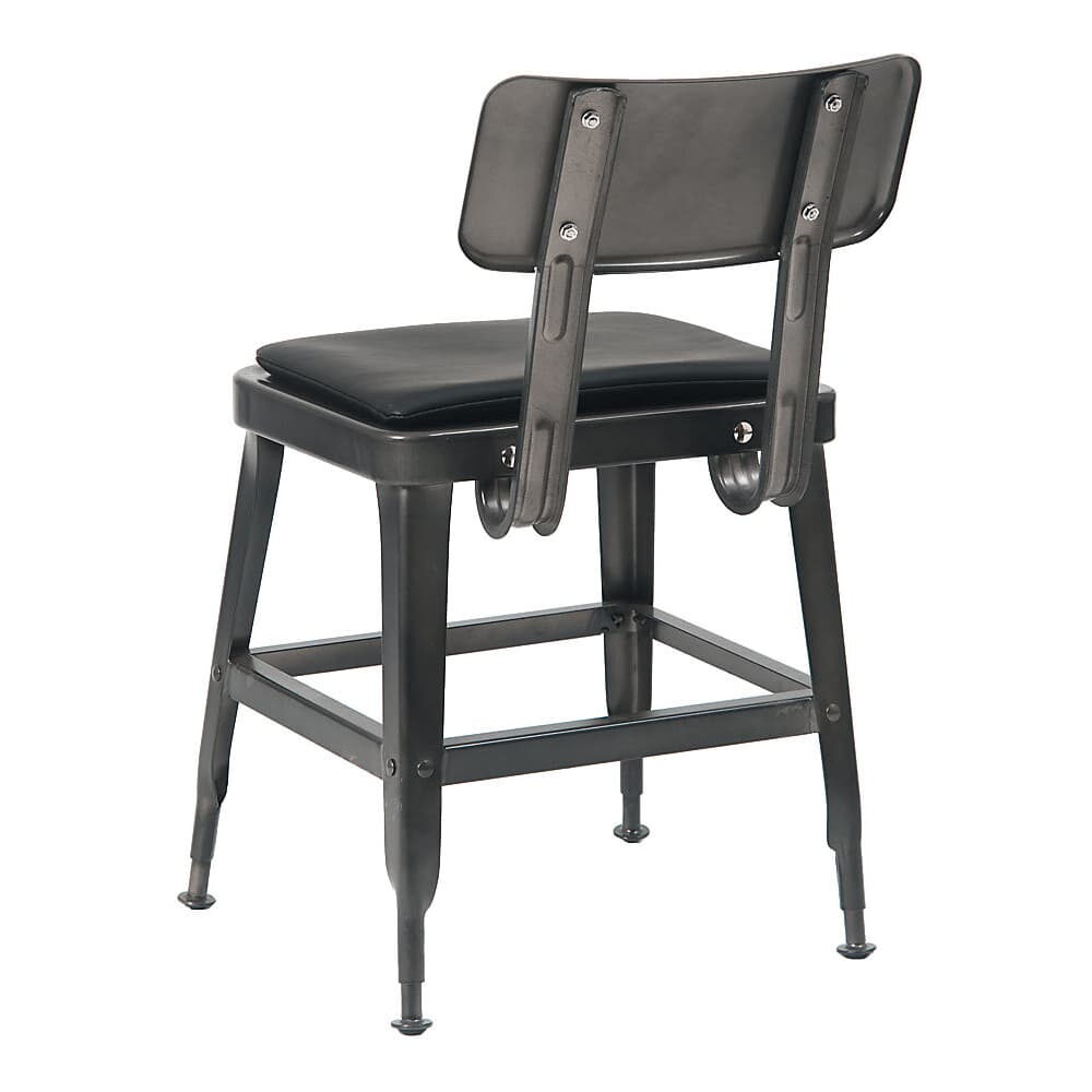 Laurie Bistro-Style Chair in Metal with Dark Gray Finish