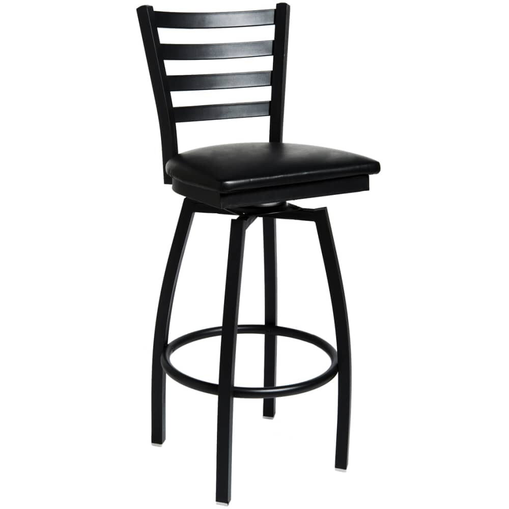 Swivel Ladder-Back Bar Stool in Metal