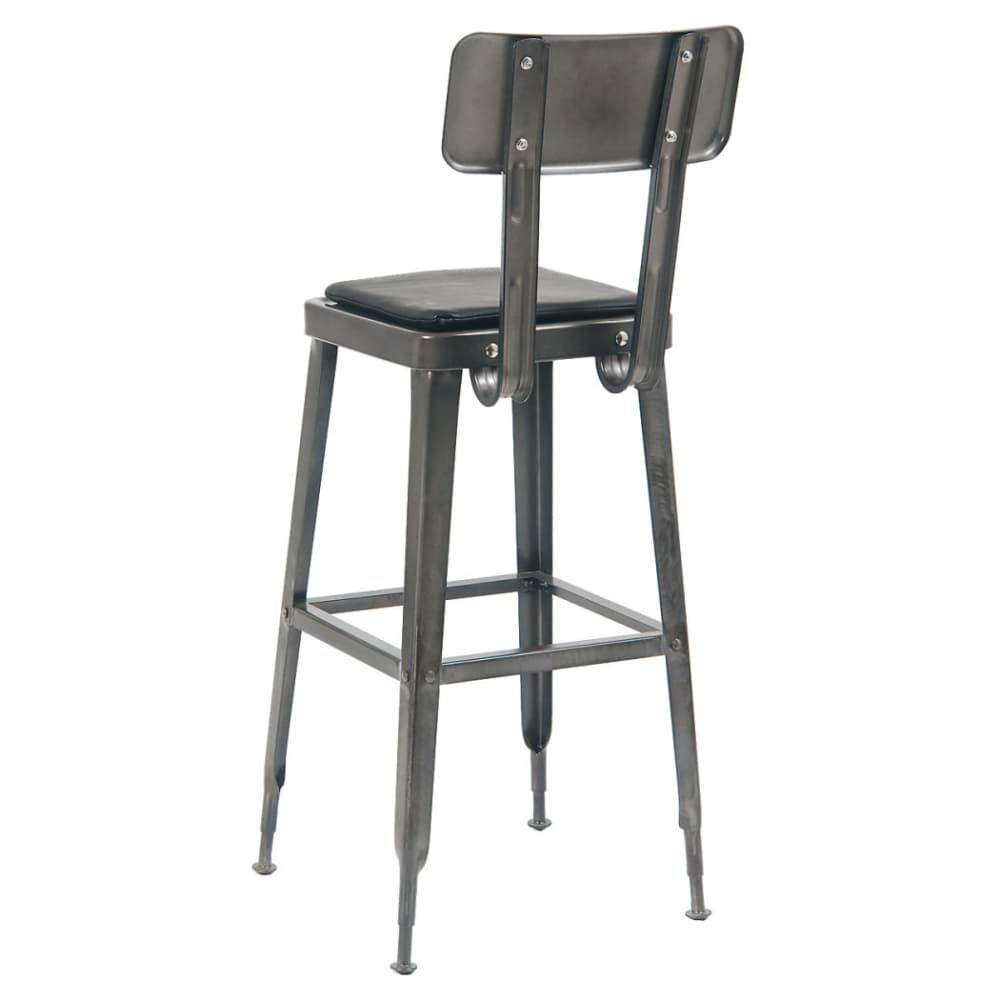 Laurie Bistro-Style Bar Stool in Metal with Dark Gray Finish
