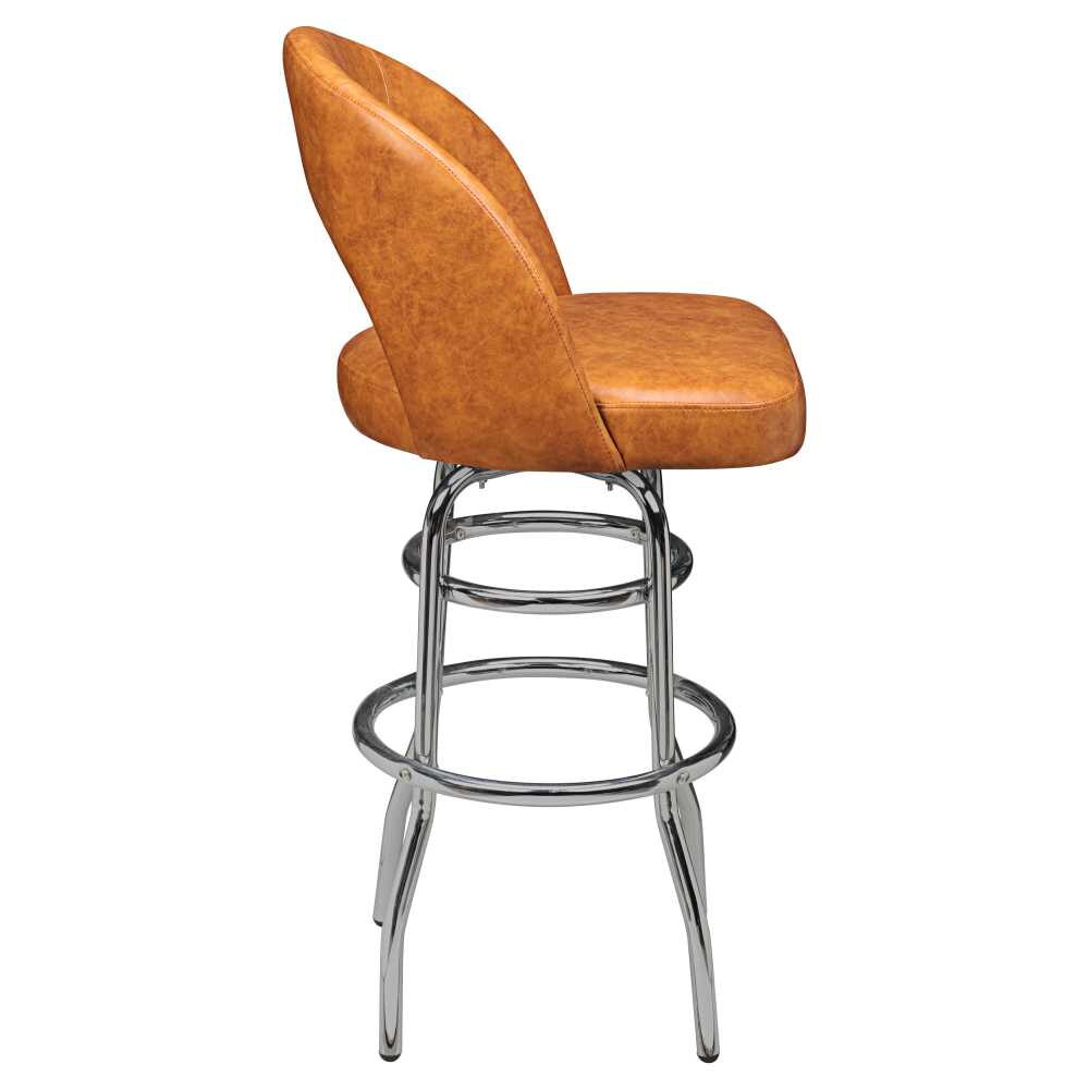 Yali Bucket Bar Stool with Swivel and Chrome Frame