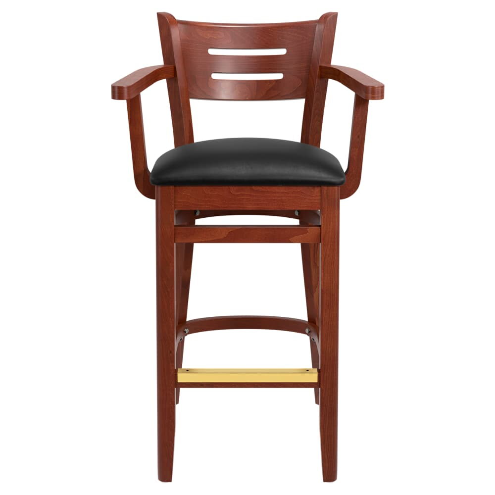 Henry Indoor Bar Stool with Arms in Wood