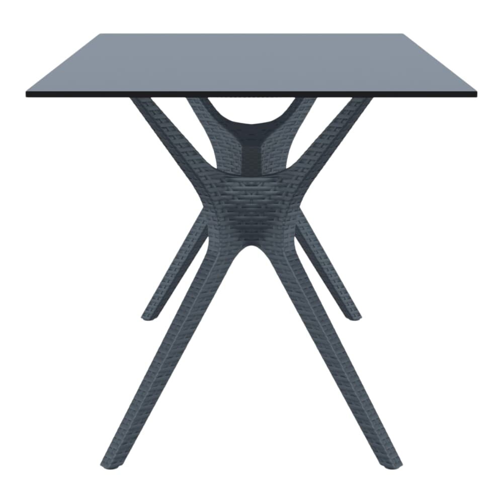 Wicker-Look Resin Table Set for Outdoor with Laminate Top