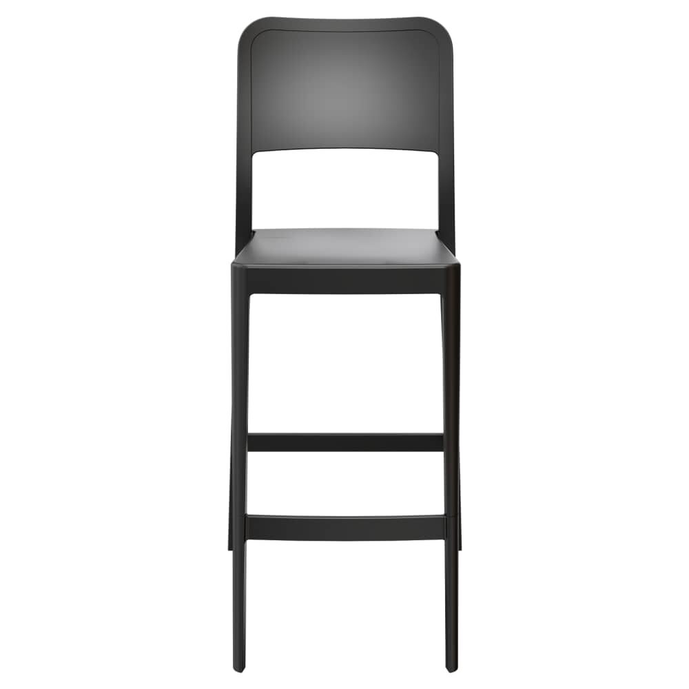 Parker Solid-Back Bar Stool in Outdoor Resin